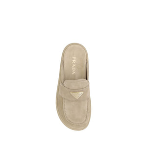 Beige Gummisohle Plateau-Loafer