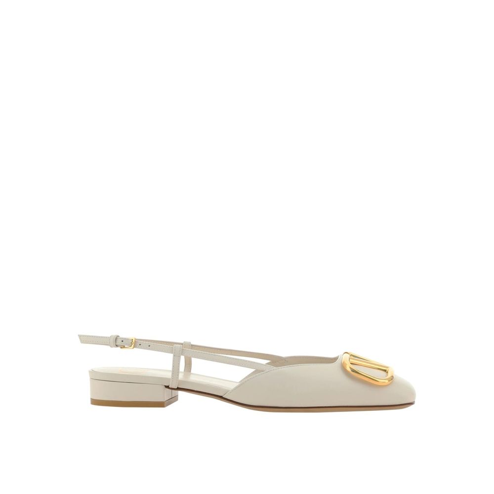 Weiße Ballerinas aus Kalbsleder