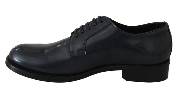 Blaue Leder Derby Kleid Formelle Schuhe